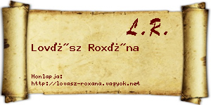 Lovász Roxána névjegykártya
